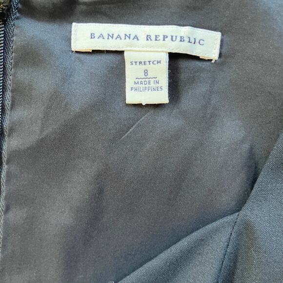 Banana Republic Black Pleated Wool Sheath Dress Size 8 Cocktail Elegant - Picture 5 of 6